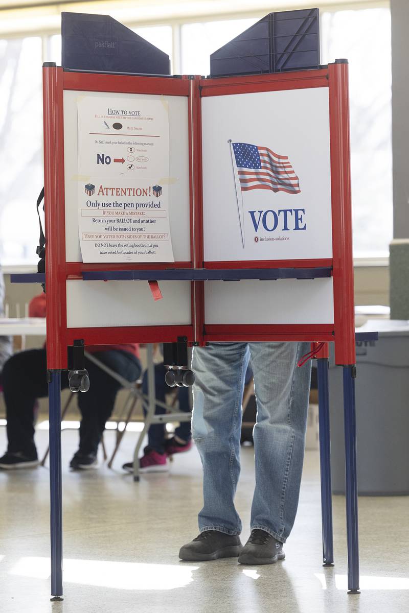 Phil Masini casts his vote Tuesday, March 19, 2024 in Rock Falls.