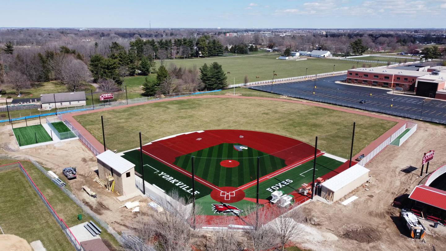 Pictured is an aerial view of the new Yorkville High School baseball field.