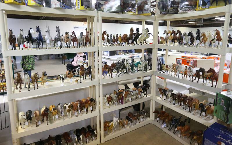 Many Breyer model horses were for sale during the Model Train Fair and Farm Toy Show on Saturday, Feb. 17, 2024 at the Bureau County Fairgrounds in Princeton.