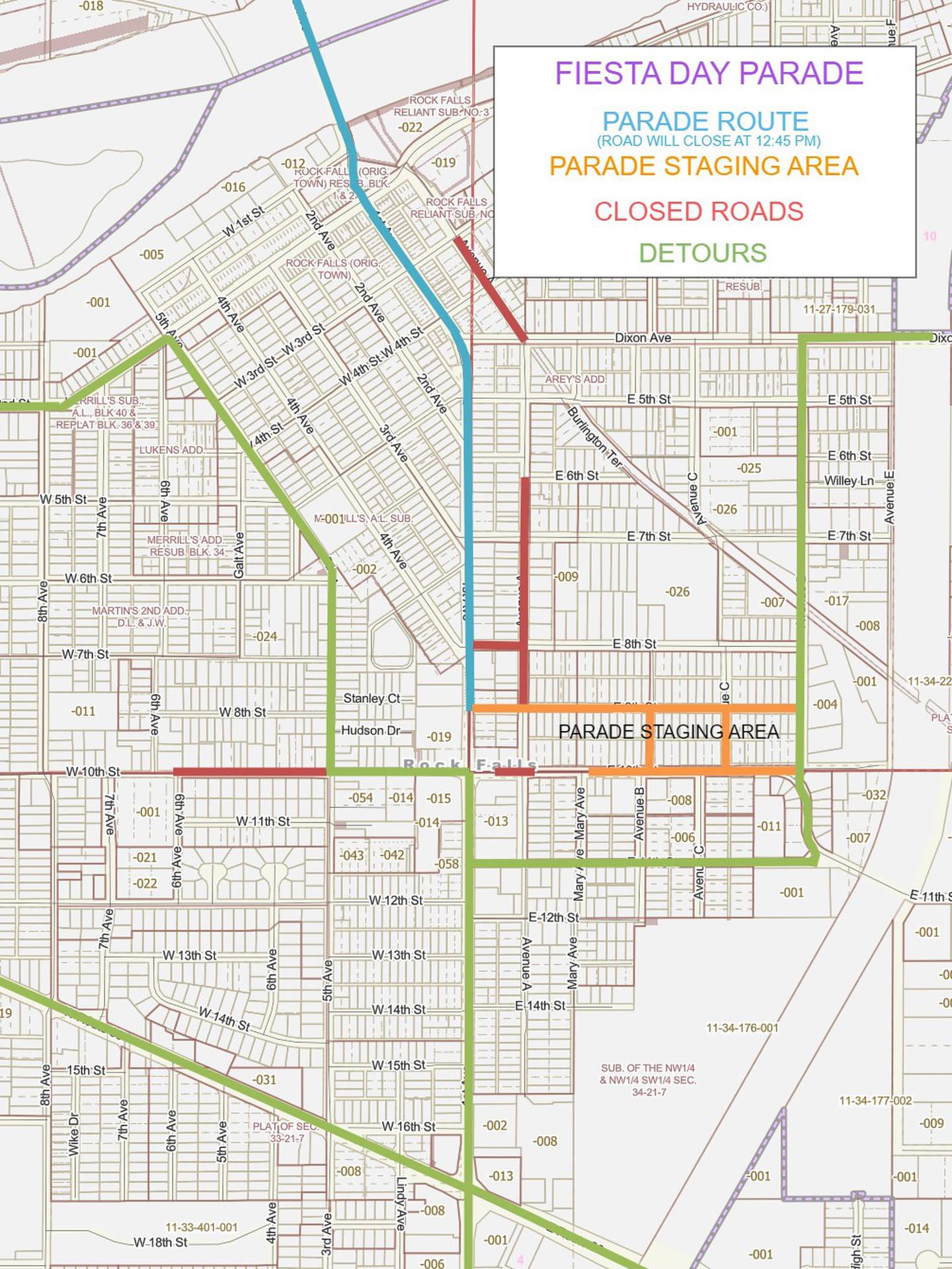 Here is a map of the Fiesta Day parade route.