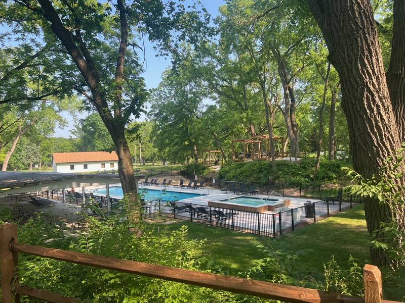 Former Hide-A-Way Lakes campground has a European-style pool and hot tub, among other amenities. Lance Beatch purchased what is now Fox Bluff in December 2020 and has put over $2 million into renovating the property.