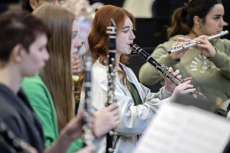 The Rock Falls band practices for the IHSA organizational music contests Tuesday, April 11, 2023. Competition will be this Friday and Saturday.