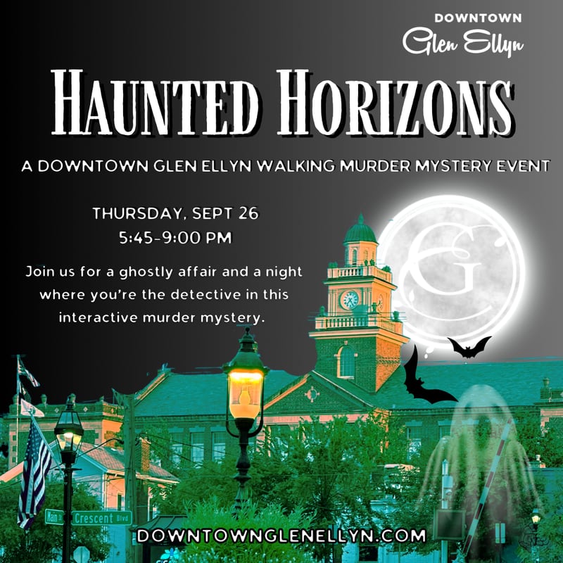 Downtown Glen Ellyn’s Haunted Horizons murder mystery event Thursday, Sept. 26.