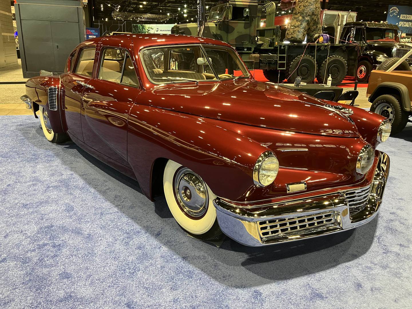 A Tucker automobile was on display in February 2024 at the Chicago Auto Show at McCormick Place in Chicago.