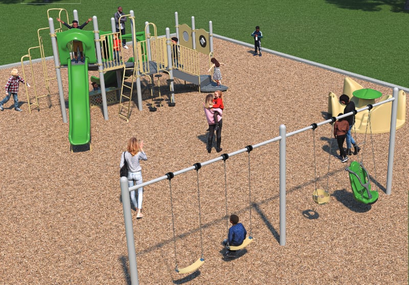 The city of Yorkville is planning to install playground equipment on a new park site to be donated by the Yorkville Congregational Church. (Image provided by city of Yorkville)