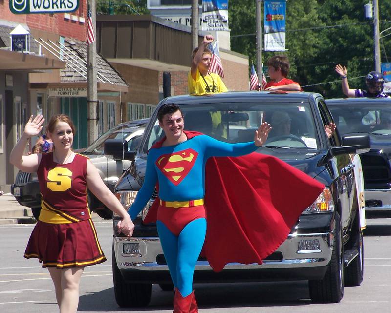 Superman walks in last year's Smallville Super Parade in Plano.