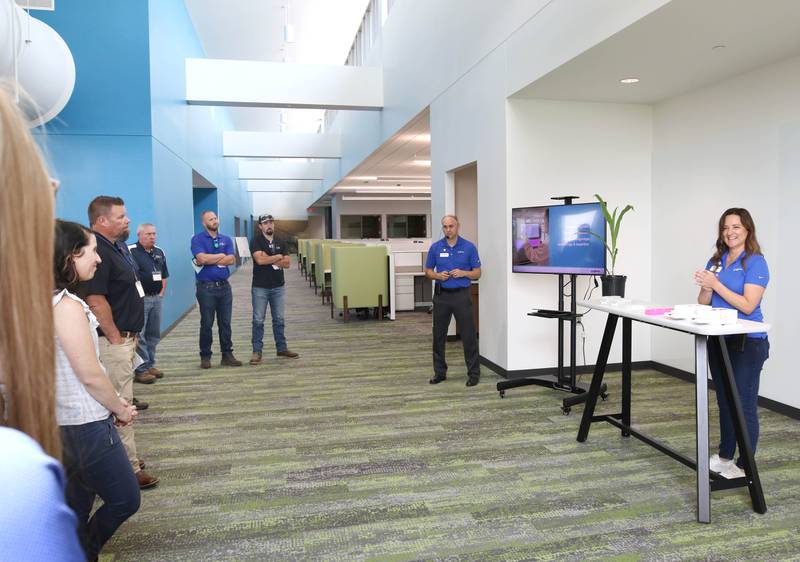 One of the stops on the tour of the new Syngenta facility Friday, June 23, 2023, during the grand opening of the Syngenta Seeds Research and Development Innovation Center in Malta.