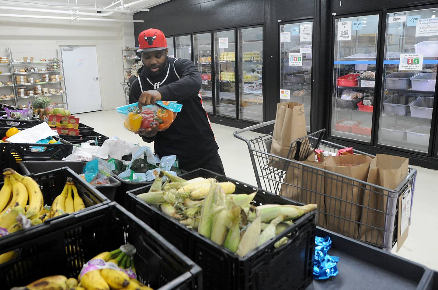 Terrell Waker, of Marengo, shops for food Monday, April 25, 2022, at the Crystal Lake Food Pantry, 42 East Street, in Crystal Lake. Food pantries across McHenry County are combating both inflation and increasing need.