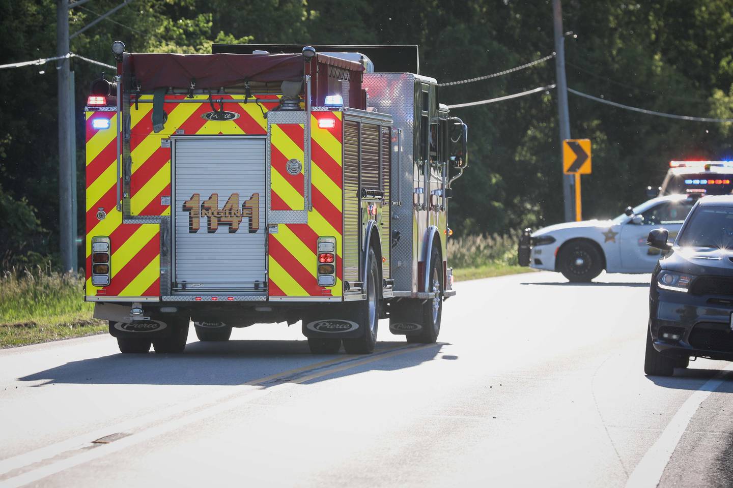 One man was airlifted following a rollover crash near Marengo June 9, 2024.