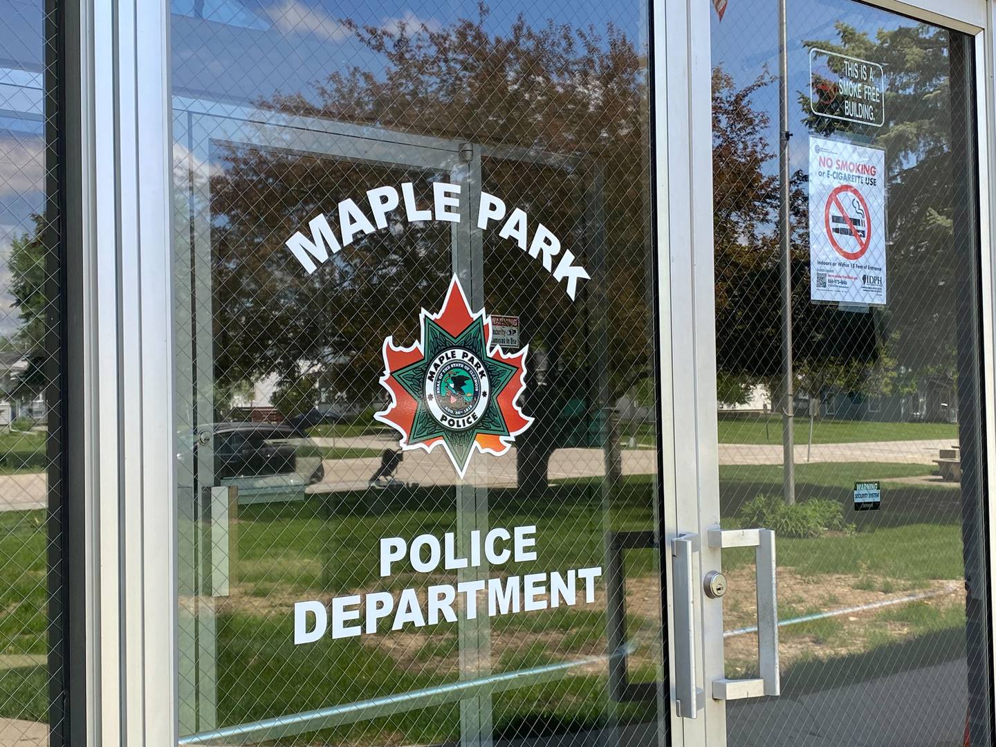 The front door of the Maple Park Police Department, 306 Willow St., Maple Park on Saturday, May 4, 2024.