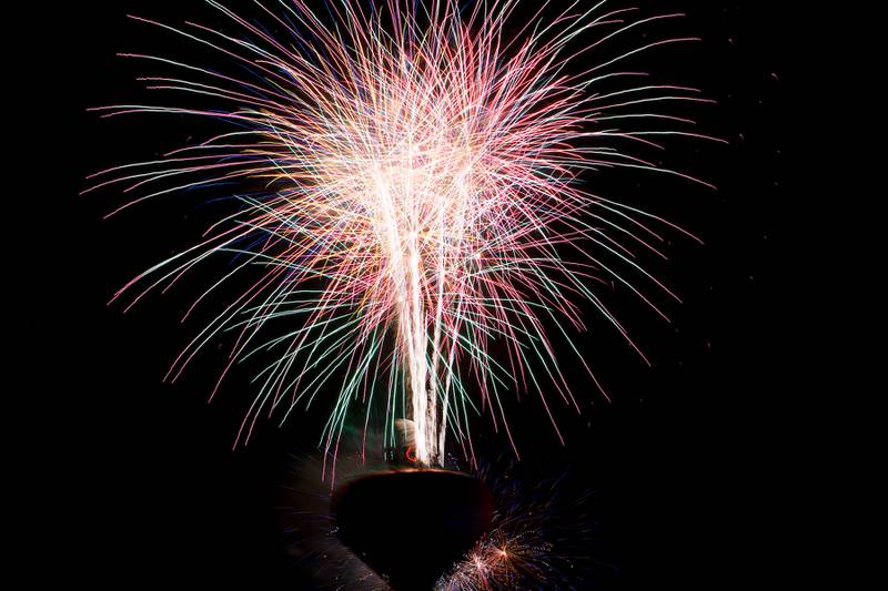 Fireworks light up the sky at Engstrom Park in Batavia on Saturday, August 5, 2023