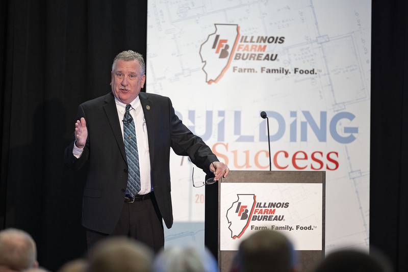 Illinois Farm Bureau President Brian Duncan talks to more than 400 attendees of IFB's Governmental Affairs Leadership Conference about what it means to build the organization for success. The daylong event in Springfield featured speakers, breakout sessions and a legislative reception.