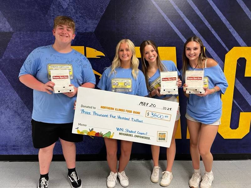 Wheaton North High School has announced its students have raised $3,500 for the Northern Illinois Food Bank to help neighbors experiencing food insecurity.