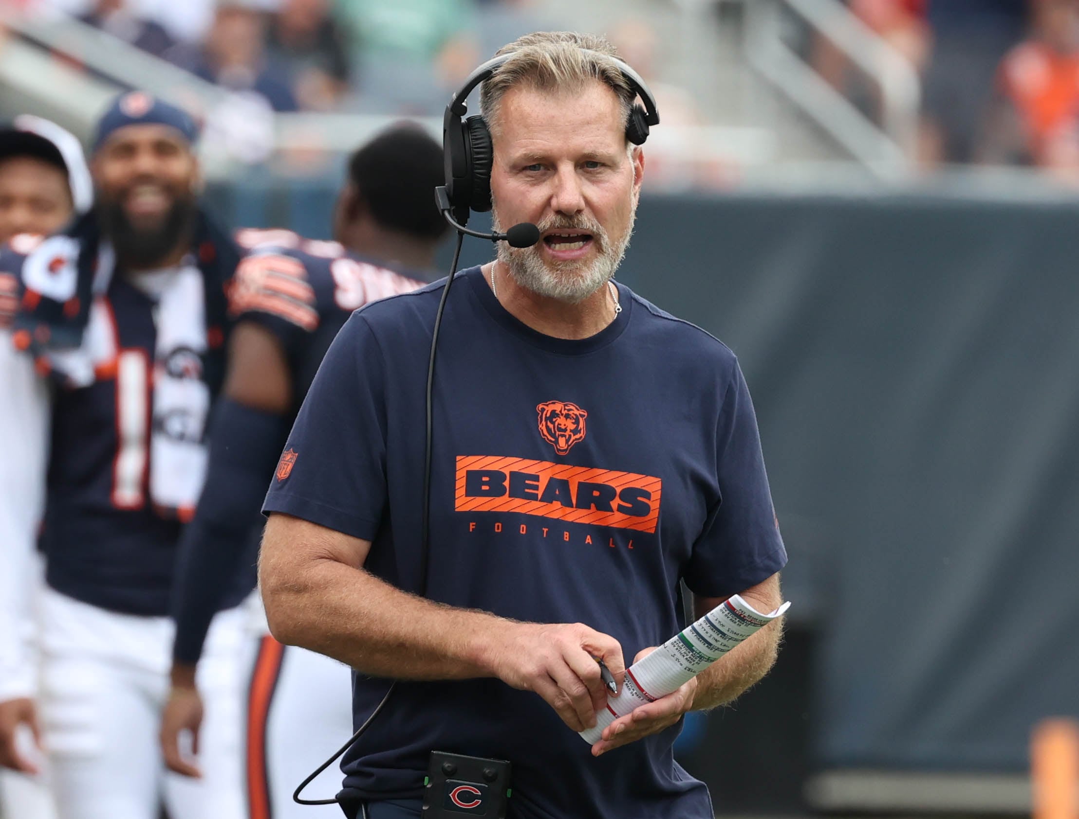 Chicago Bears head coach Matt Eberflus watches the action during their game against the Cincinnati Bengals Saturday, Aug. 17, 2024, at Soldier Field in Chicago.