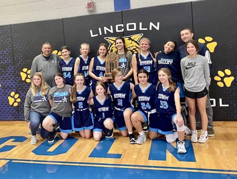 The Bureau Valley Storm eighth-grade basketball team finished second in the Starved Rock Conference Tournament, falling to top seed Ottawa, 40-25.