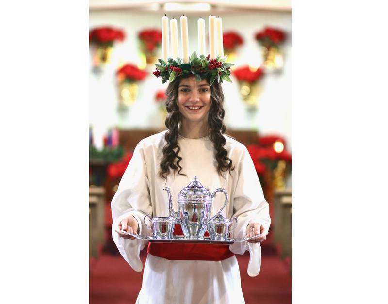Cyan Bradley, the daughter of Jake and Renae Bradley of Plainfield, will portray Santa Lucia at the Church of the Good Shepherd Evangelical Covenant, 2437 Plainfield Road, Joliet, at approximately noon, Sunday, Dec. 11, following the 10:45 a.m. worship service.