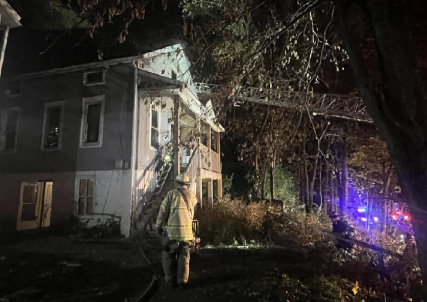 The residence at 513 N. Bluff St., Joliet, was damaged in a fire on Saturday, Nov. 11. Two dogs perished in the fire.