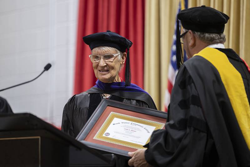 Linda Giesen-Dixon was awarded a special recognition for her contribution to SVCC and the community Friday, May 10, 2024 during commencement.