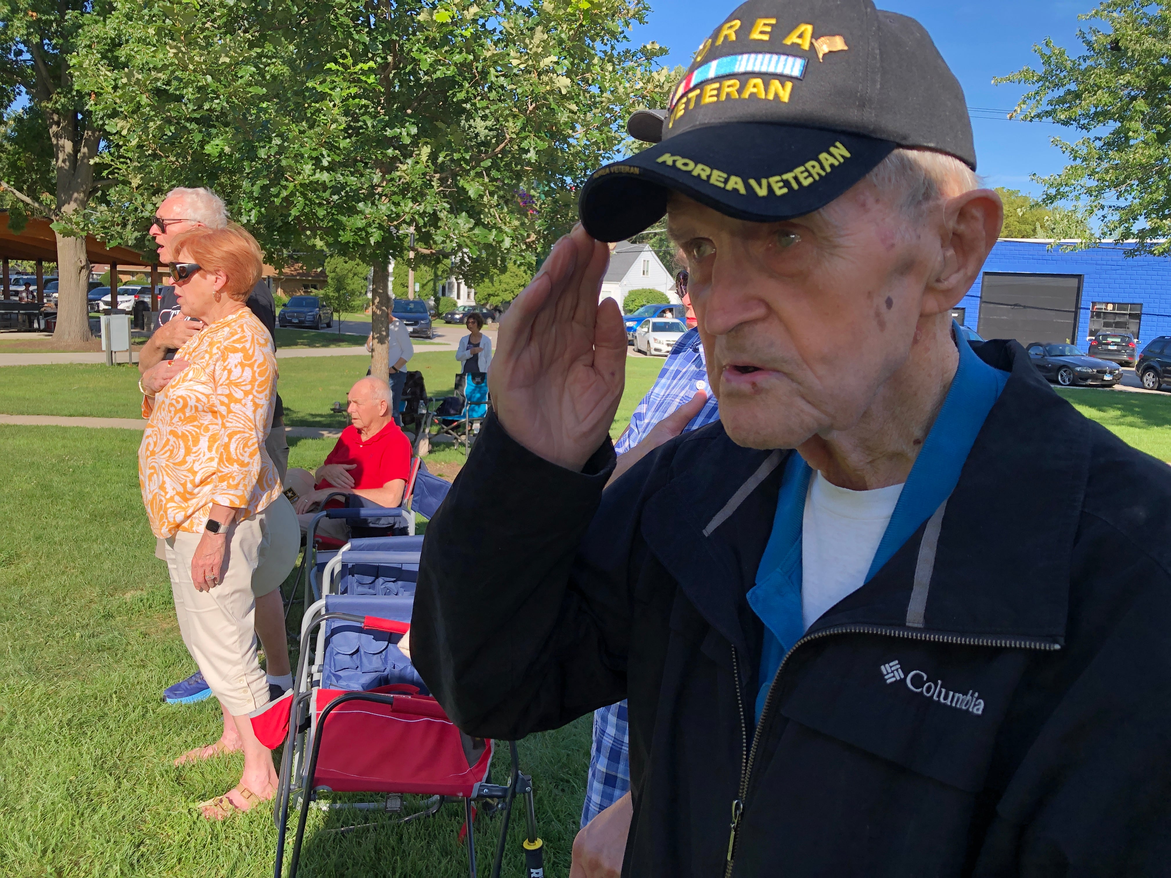 Korean War veteran Jim Miller was among those honored at the Keep the Spirit of '45 Alive event held Sunday, Aug. 11, 2024, at McHenry's Veteran's Park. The annual ceremony remembers World War II and Korean War veterans.