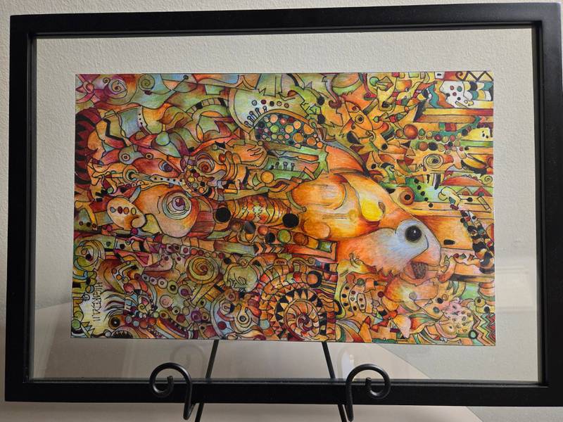 John Higareda, a participant in the Kane County Specialty Court program, was a featured artist in the the court's mental health and addiction recovery art show that took place May 29 at the Kane County Judicial Center.