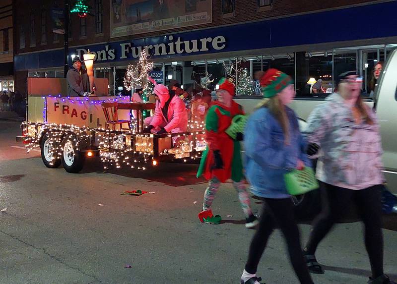 Shaw Appliance put together "A Christmas Story" themed float Saturday, Nov. 25, 2023, for the Streator Lighted Christmas Parade.