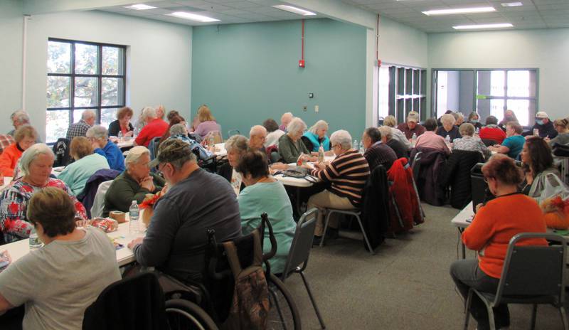 Over 70 seniors played bingo at the Oswegoland Senior and Community Center before their first luncheon at the new facility at 3525 Rt. 34 on Oct. 18 2022.