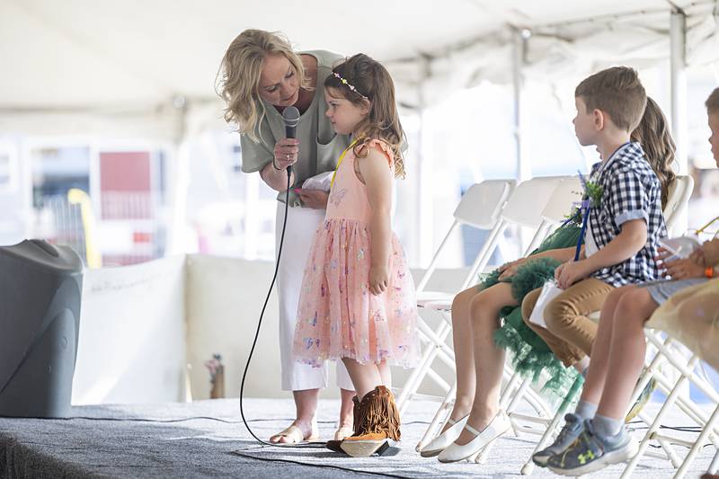 Emery Death, 4, takes the stage Thursday, June 13, 2024 for her shot at the Little Miss title at Polo’s Town and Country Days.