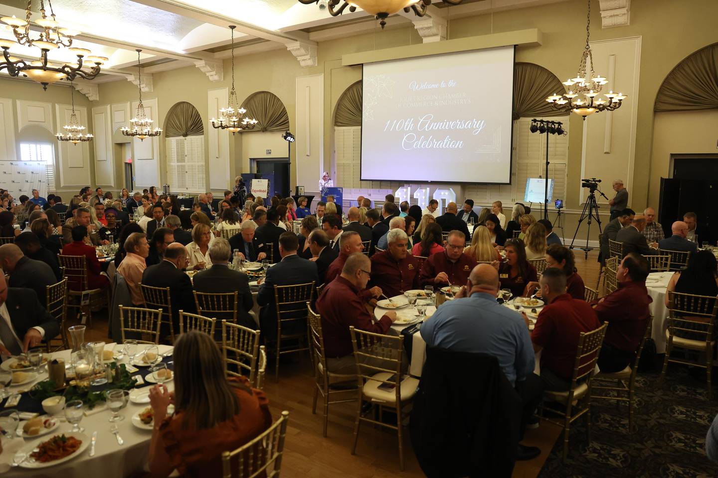 Jen Howard, Chamber of Commerce President, speaks at the Joliet Region Chamber of Commerce 110th Anniversary luncheon on Tuesday, Sept. 10, 2024 at the Renaissance Center in Joliet.