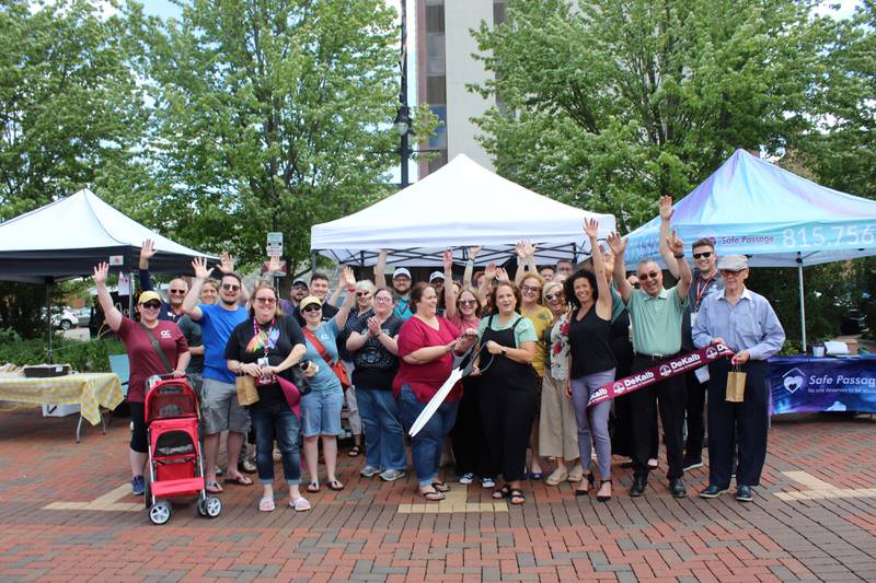 The DeKalb Chamber of Commerce welcoming Green Girls Candle Company