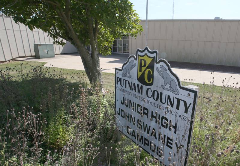 An exterior view of the main enterance on Thursday, Sept. 12, 2024 at the Putnam County Jr. High School in McNabb.