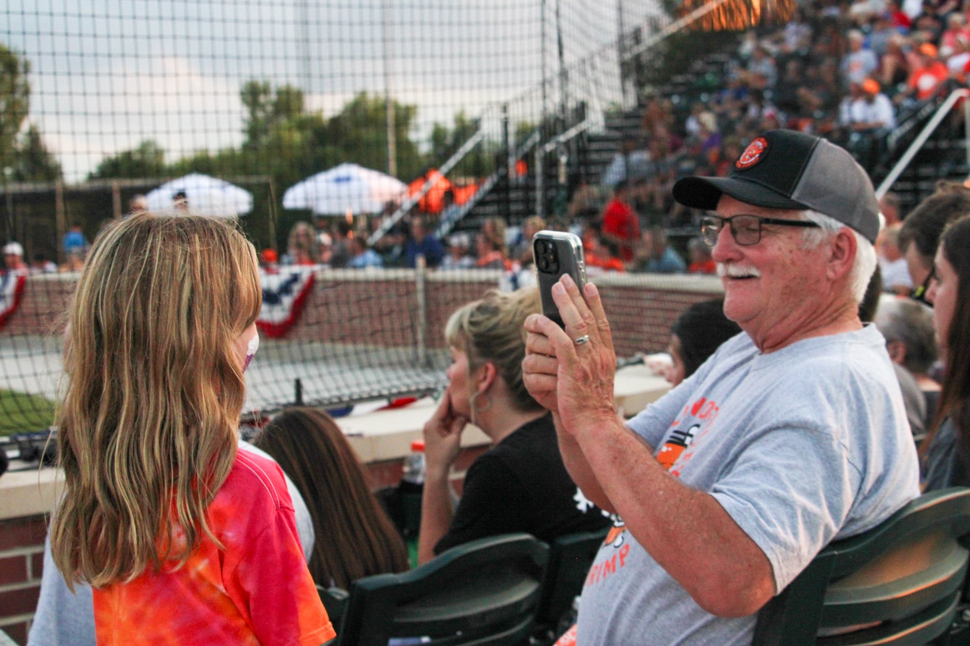 Illinois Valley Pistol Shrimp fans pose for picture on Thursday, Aug. 1, 2024, at Schweickert Stadium at Veterans Park in Peru.