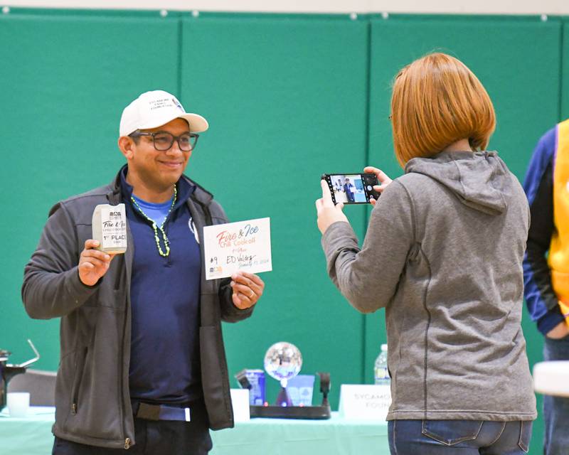 Chili made by Ed Valdez from the Sycamore Parks Foundation was voted best chili during the Sycamore Park District's Fire and Ice Festival held at the Sycamore Park District Community Center on Saturday, Jan. 13, 2024.