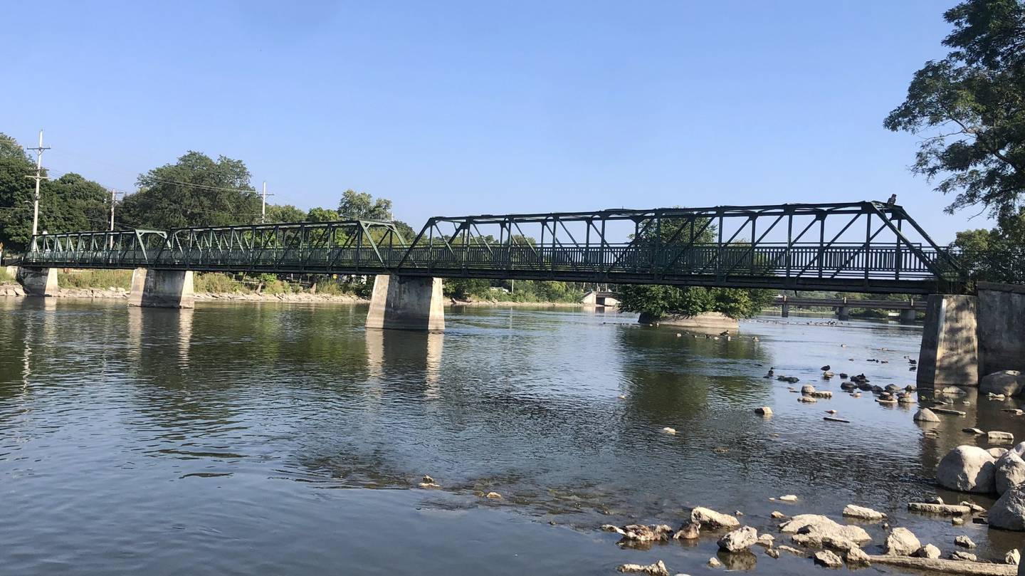 The Indiana Street pedestrian bridge in St. Charles, also known as the Piano Factory Bridge, was built in 1904 and is in need of repair.