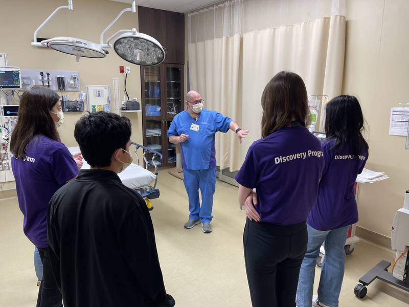 Northwestern Medicine Huntley Hospital invited 25 local students interested in nursing to spend a Saturday learning about the various roles that nurses play in each hospital unit.