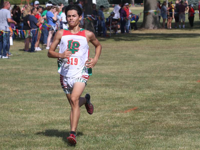 L-P's Anthony Padilla runs in the Gary Coates Cross Country Invitational on Saturday, Sept. 14, 2024 Zearing Park in Princeton.