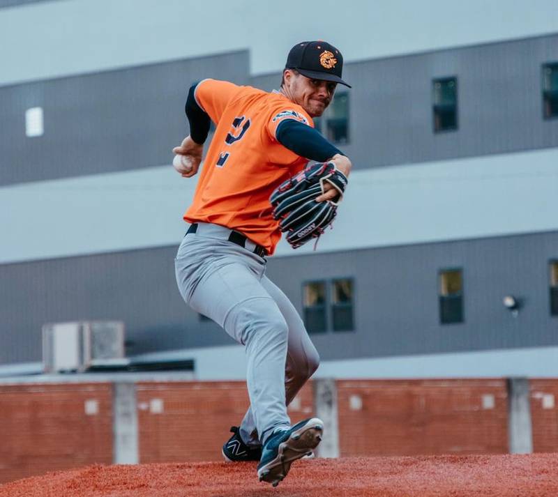 Illinois Valley Pistol Shrimp pitcher Jared Herzog delivers home during the team's win Friday, June 28, 2024, in Johnstown, Penn.