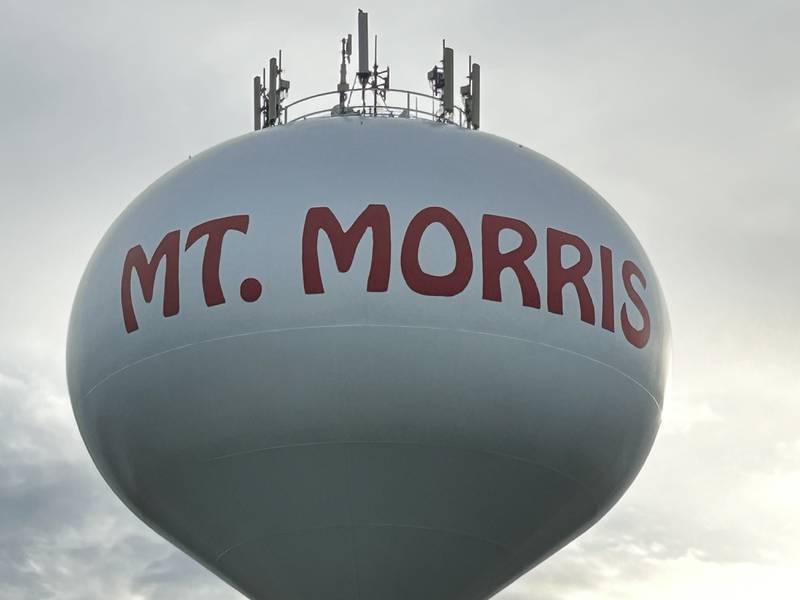 Mt. Morris water tower on Monday, July 1, 2024.