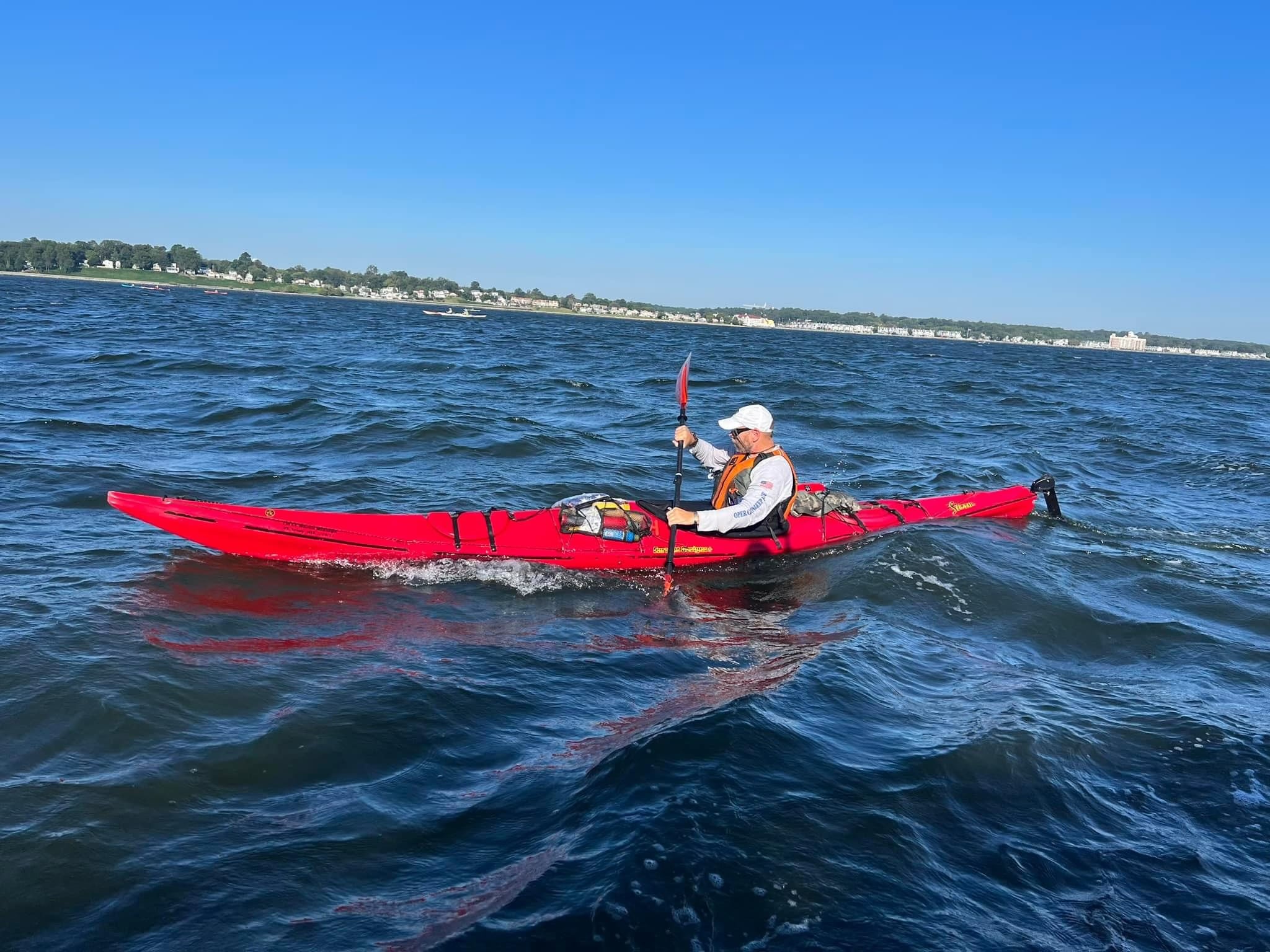 John Nawoichyk, 53, of Pearl River, New York, a retired U.S. Army lieutenant colonel, is participating in Operation Deep Blue, a 225-mile sea kayak expedition, in honor of fallen McHenry County Sheriff's Deputy Jacob Keltner.