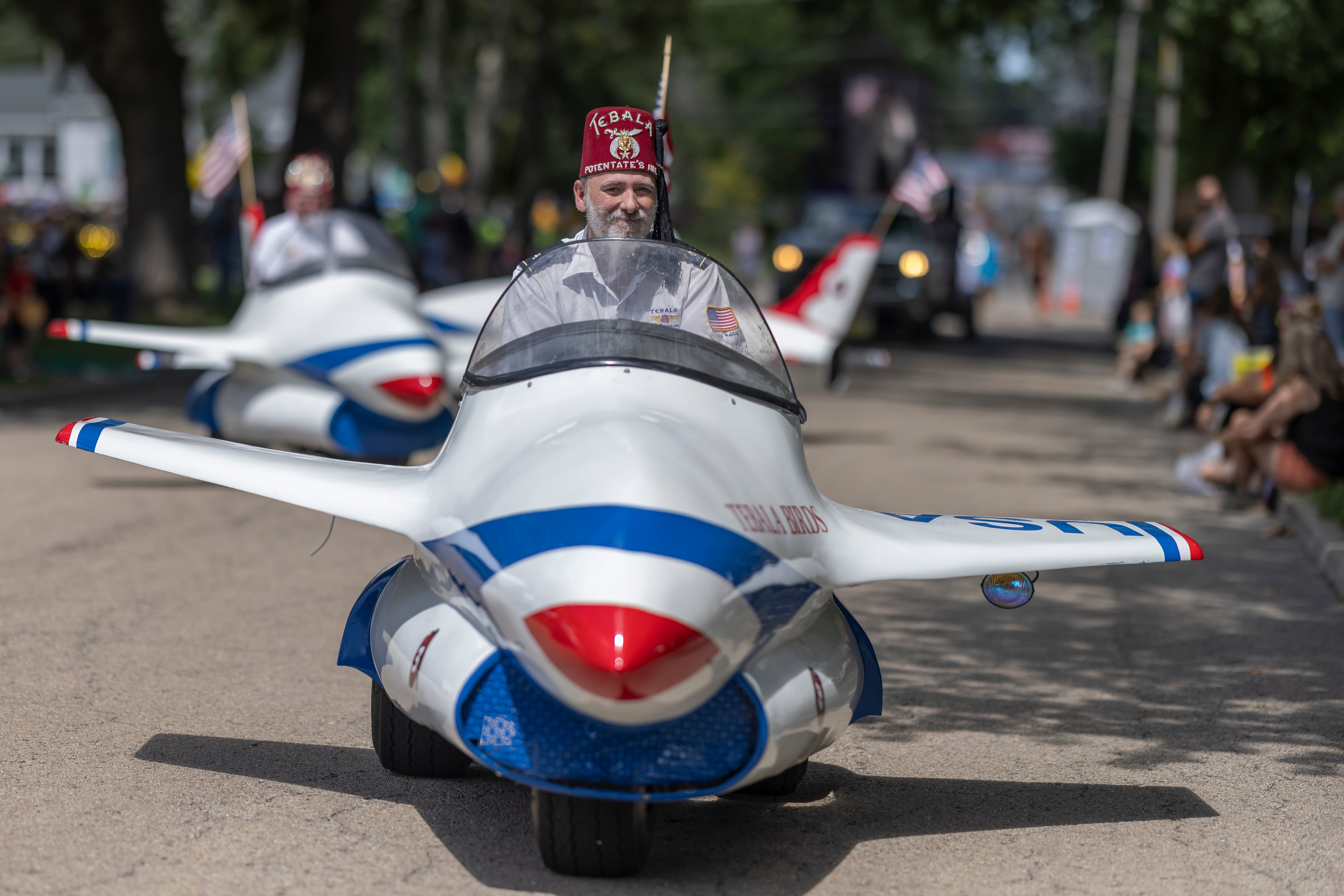 Members of the Tebala Shriners rode their jet vehicles in formation during the parade  at the Mendota Sweet Corn Festival on August 11, 2024.