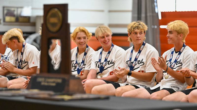 Crystal Lake Central Baseball 3A Championship celebration at Crystal Lake Central High School on Sunday, June 9, 2024 in Crystal Lake.