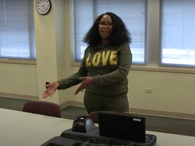 Idatyna Zarecki, who lives in Lake in the Hills, participates in a promotional video explaining the role of an election judge. Zarecki has been a McHenry County election judge since 2011.