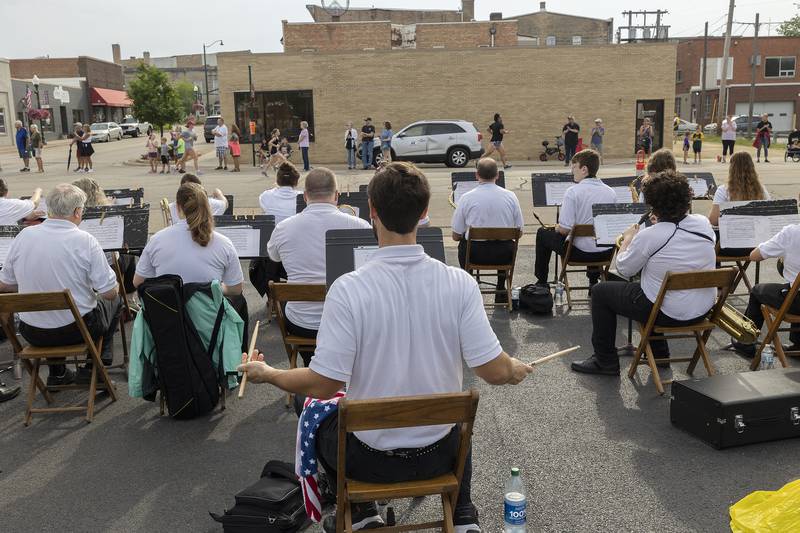The Dixon Municipal Band plays for the runners Saturday, July 1, 2023 at the 23rd annual Reagan Run.