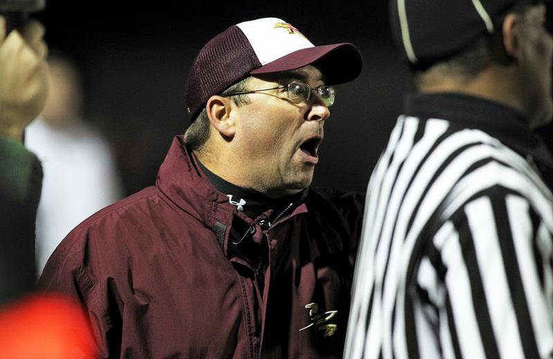 Richmond-Burton football coach Patrick Elder reacts to a missed call by the officials during a game in 2011.