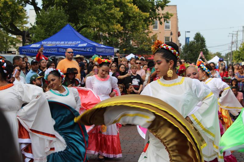 Ballet Folklorico Erandi performs at the Woodstock Mexican Independence Day celebration on Sept. 15, 2024.