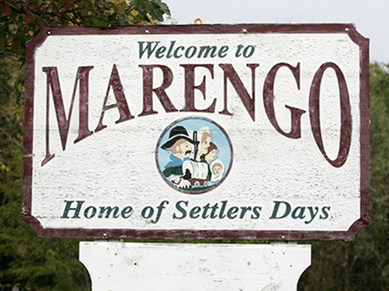 This Northwest Herald file photo shows an entry sign for the city of Marengo.