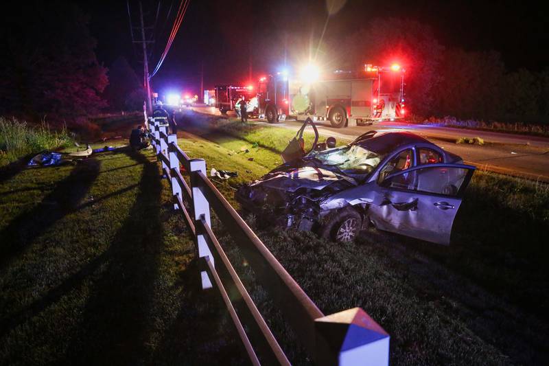 Four people were seriously injured in a rollover crash in Woodstock early on May 27, 2024.