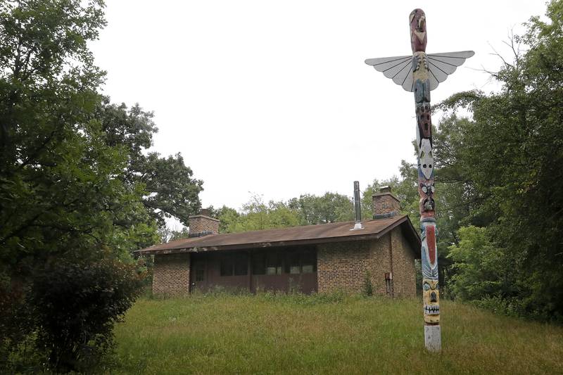 Remnants of the former Boy Scouts of America's Camp Lakota are seen on Wednesday, July 14, 2021 in Woodstock. The property was recently purchased by the McHenry County Conservation Foundation. Many of the structures will remain, but the pool will not.