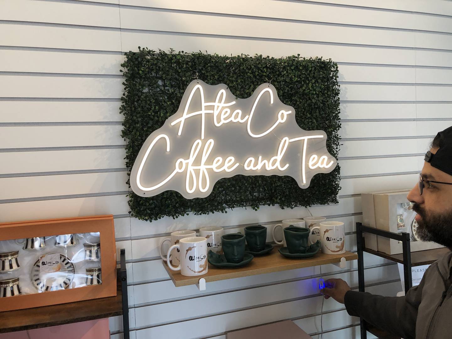 The Atea Co. Coffee and Tea started out as an online single-source coffee bean and loose leaf tea retailer before the owners, Atik Altahif and Neshwa Rajeh, won one of the Riverwalk Shoppes leases. They were getting the store ready to open on Sunday, April 28, 2024.