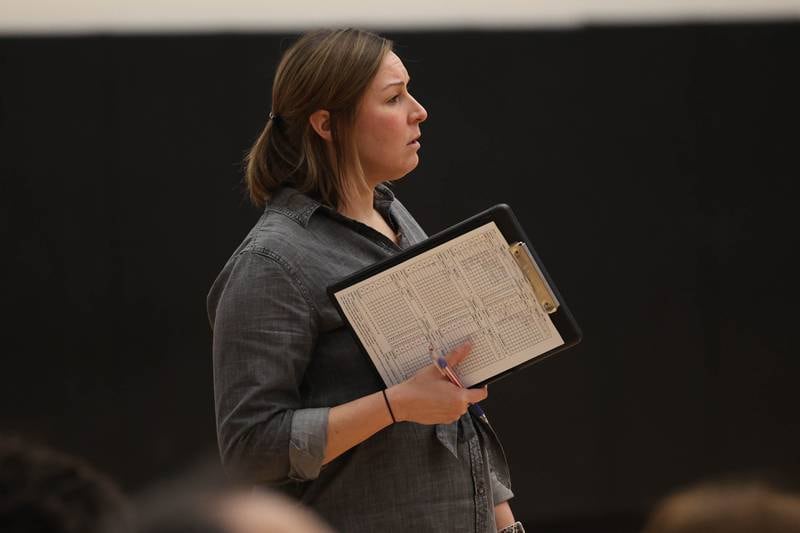 Lincoln-Way West head coach Jodi Frigo watches the match against Plainfield North on Monday, March 18, 2024 in New Lenox.