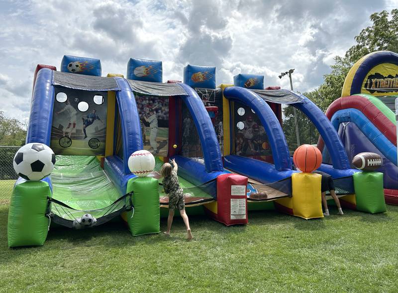 Kids could test their athletic skills at one of the bounce houses offered during German Valley Days on Saturday, July 20, 2024.